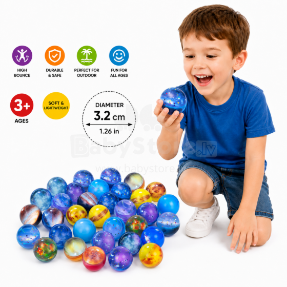 Kidsworld Bouncy Rubber Soccer Ball Art.299913 Bouncy ball - 3.2 cm