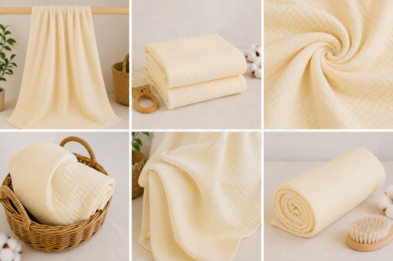 Yukkidds Muslin Cloths Art.299921 Green Leaf Aukščiausios kokybės muslino vystyklai iš bambuko, 1 vnt. (60x60 cm)