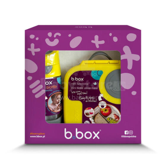 B.BOX 62061 Мини набор для ланча + бутылка Tritan с соломинкой 450 мл Лимонный шербет