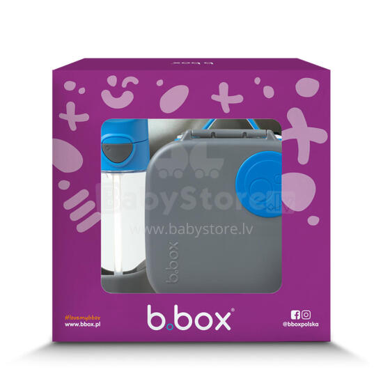 B.BOX 63037 Zestaw Mini Lunchbox + butelka tritanowa ze słomką 450ml Blue Slate