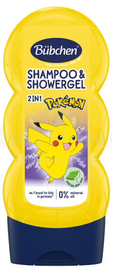 Bubchen Shampoo&Duschgel Pokemon Art.TL44 Šampūnas ir dušo želė „Pokemon“, 230 ml