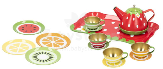 Colorbaby Toys Tea Party Cooking Set Art.46648 Metāla rotaļu trauku komplekts 15 gb.