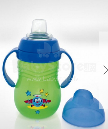 „Akuku A034“ puodelis, skirtas kūdikiams nuo 4 mėnesių amžiaus su minkštu dangteliu 240 ml