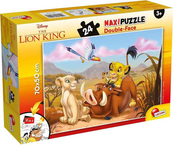 Lisciani Giochi Supermaxi Lion King  Art.74105  Двухсторонний пазл-раскраска