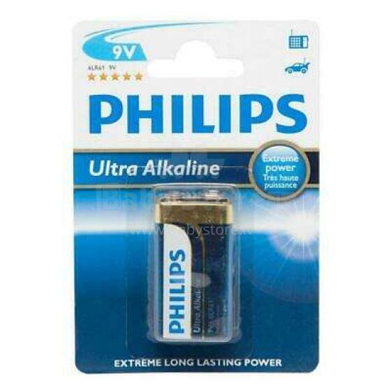 Baterija PHILIPS Art.6LR61E1B / 10 Ultra Alkaline 9V