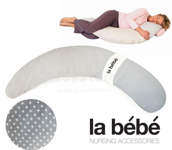 La Bebe™ Moon Maternity Pillow Cover Art.3332 Grey  dangtelis papildomai 36 * 185 cm dydžio pasagui