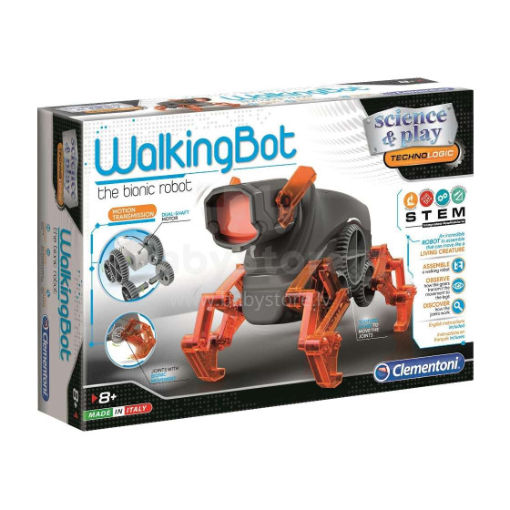 Clementoni Walking Bot Art.75039BL Izglītojošs komplekts Pastaigu robots