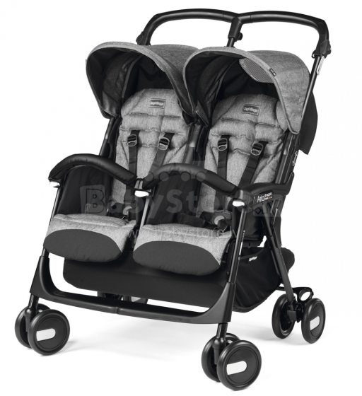 „Peg Perego '20 Aria Twin Shopper“ prekės ženklas IP07280000GL53RO01 „Cinder“ vežimėlis dvyniams ar vaikams, turintiems mažą amžiaus skirtumą
