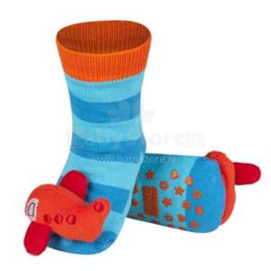SOXO Baby Art.75214 - 2 „AntiSlip ABS“ kojinės stilingoms 3D programoms ir 0–24 m barškinimui