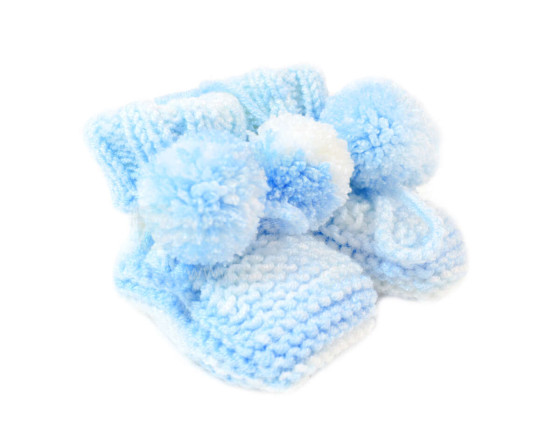 Rankų darbo rinkinys Plius megzti kūdikių bateliai su kojinėmis naujagimiams