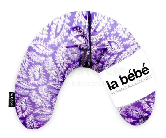 La Bebe™ Mimi Nursing Cotton Pillow Art.41109 Floral violet Подкова для сна, путешествий, кормления малыша 19x46cm