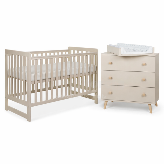 La Bebe™ Bedding Wood Set Tomi Art.43646 Cashmere  Vaikų baldų komplektas: lova ir komoda