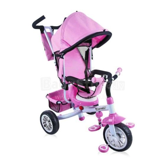 Lorelli Art.B302A Pink-03 Детский трехколесный велосипед c ручкой управления и крышей