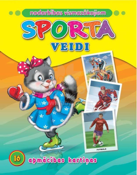 Kids Book Art.45752 Sporta veidi. 16 apmācības kartiņas