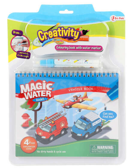 Toys Creativity Art.46845 Ūdens zīmulis +krāsojamā grāmata