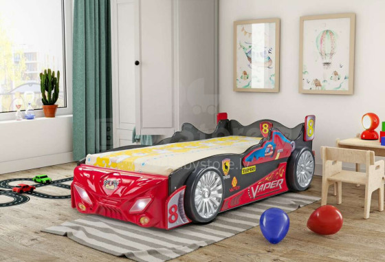 Plastiko Vaper Art.46823 Детская стильная кровать-машина с матрасом 200x90cм