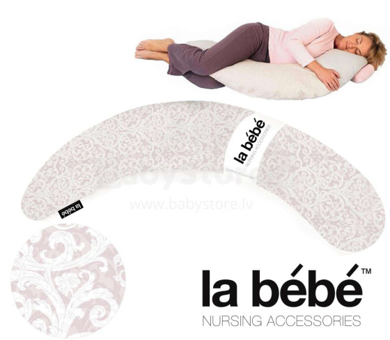 La Bebe™ Moon Maternity Pillow Art.47379 Classic Rose Spilvens-pakavs grūtniecēm ar polistirola pildījumu [2 pārvalki] 185cm