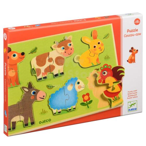 „DJECO Wooden Puzzles“ „Puzzle Coucou“ - karvė DJ01259