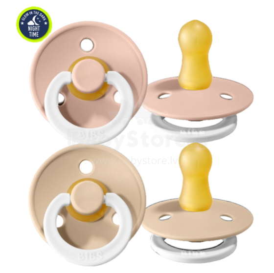 Bibs Colour Blush Night/Vanila Night Art.47980, Pacifier, 100% natural