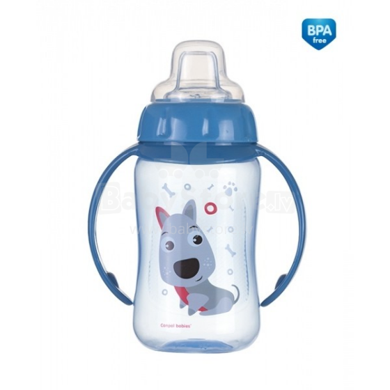 „Canpol“ kūdikių menas. 56/512 „Happy Animals“ treniruočių taurė su silikoniniu snapeliu kūdikiams nuo 6 mėnesių amžiaus 320 ml