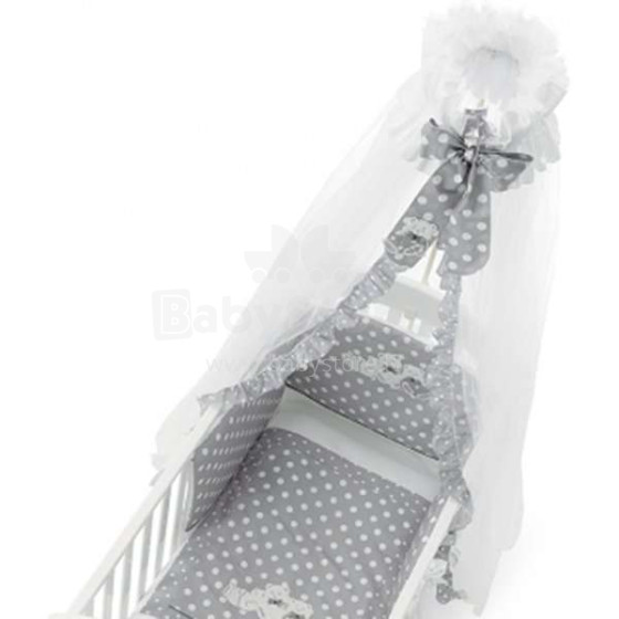 Erbesi Pisoloni White/Grey Art.49361 Детский изысканный тюлевый балдахин для кроватки