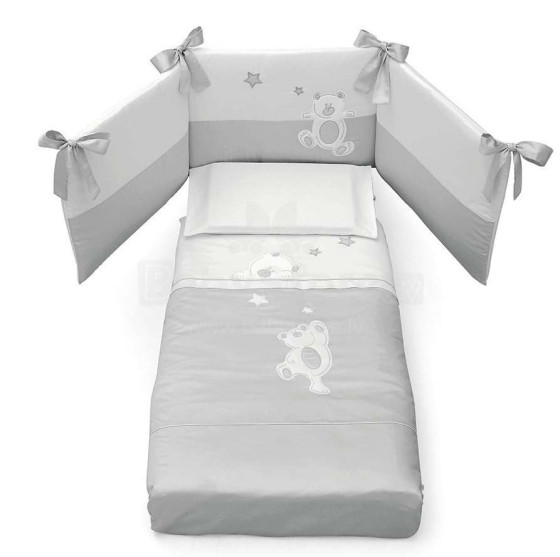 Erbesi Cucu White/Grey Art.49368  Комплект изысканного детского постельного белья из 4-х частей