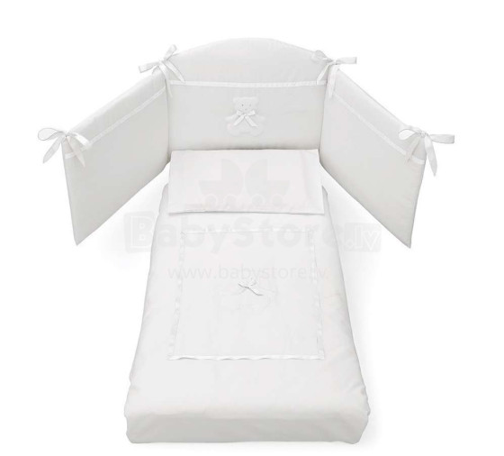 Erbesi Bubu White Art.49386 Комплект изысканного детского постельного белья из 4-х частей