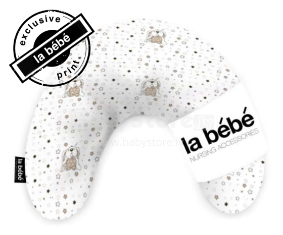 „La Bebe ™“ medvilnės pagalvė „Mimi“, 49607, zuikių pasagos pagalvėlė, 19 x 46 cm