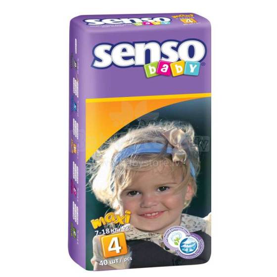 Senso Baby Maxi B4 Art.49788 Подгузники для детей 4 размер,7-18кг,40 шт.