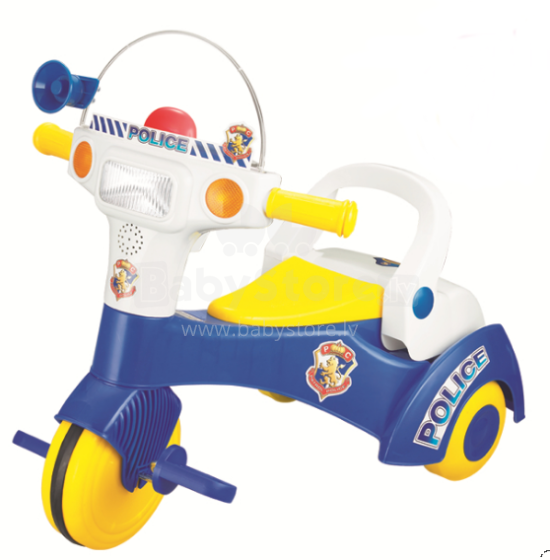 Kūdikių automobilis Art.XR0801 Policijos vaikų triratukas su garso ir šviesos efektais