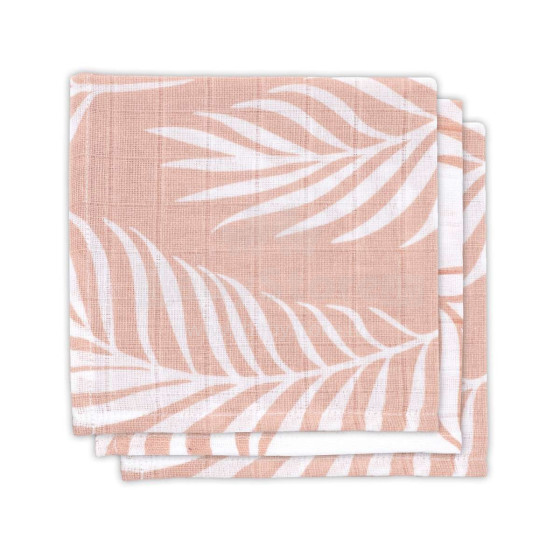 Jollein Muslin Face Pale Pink Art. 537-848-65314 Aukščiausios kokybės muslino veido vystyklai, 3 vnt. (30x30 cm)