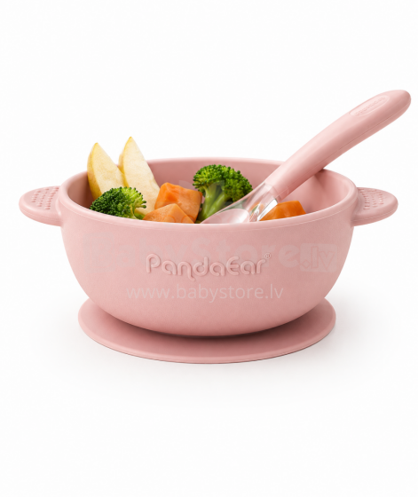 PandaEar Silicone Dinner Set Art.52400 Pink   Silikoninių virtuvės reikmenų rinkinys