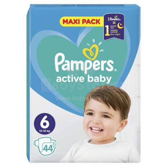 Pampers Active Baby Art.P04G785 Подгузники S6 размер,13-18кг,44 шт.