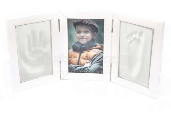 Art for baby Art.55572 Hand and Foot Print White Trīsdaļīgais rāmītis ar nospiedumiem