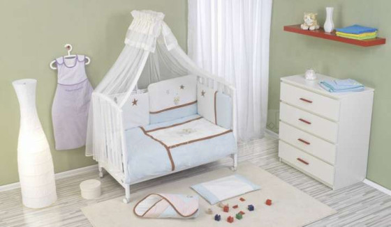 NINO-ESPANA Bērnu gultas veļas kokvilnas komplekts Cuoricini blue