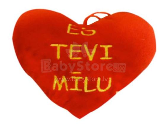 4Kids 209046 Minkšta žaislų širdis su užrašu „Myliu tave“ 10 cm