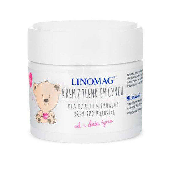 Linomag Bear Cream Zinc Art.57979 крем с окисью цинка для детей и младенцев, 50мл
