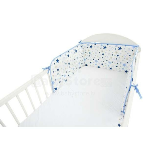 ANKRAS  STARS blue  Бортик-охранка для детской кроватки 180 cm