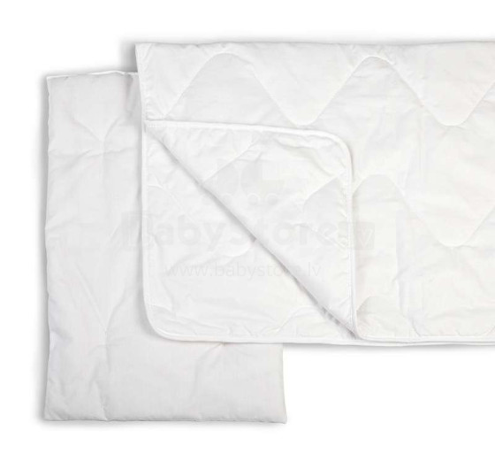 „YappyKids Cotton Art.58725“ baltos pagalvės ir antklodžių rinkinys (antklodė)