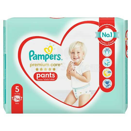 Pampers Pants Premium Care Art.P04H026  Подгузники-трусики S5 размер,12-17кг,34 шт.