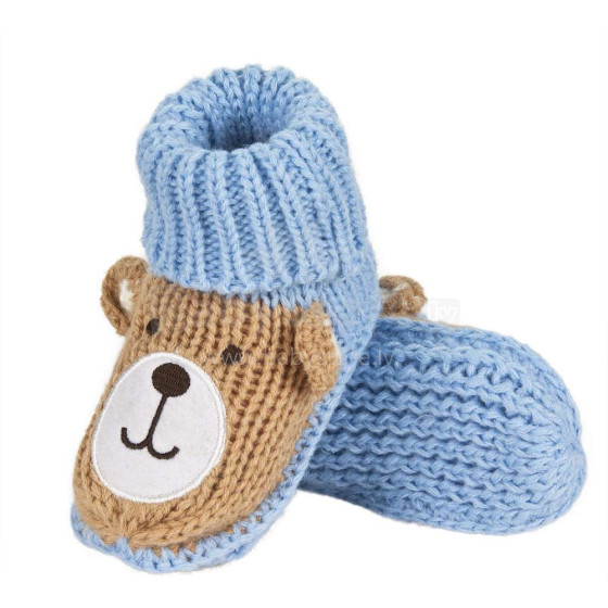 „Soxo Teddy Art.69305“ minkšti megzti kūdikio batai su aplikacijomis dovanų dėžutėje