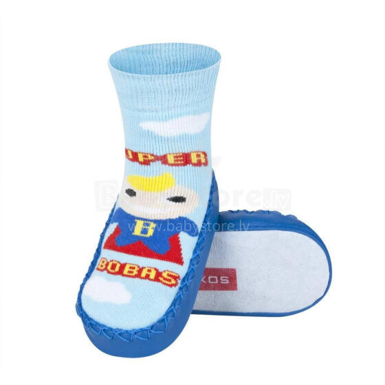 Soxo Baby Art.20142 kojinės - šlepetės natūralios odos padais