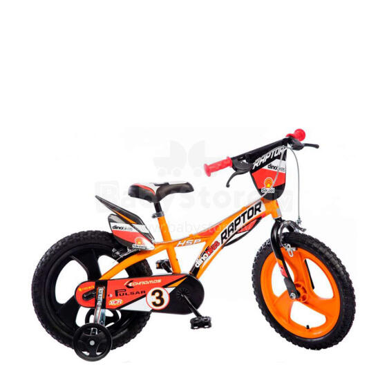 Dino Bikes Dino Raptor Art.612L Vaikiškas dviratis (dviratis) su atsarginiais ratais 12 colių