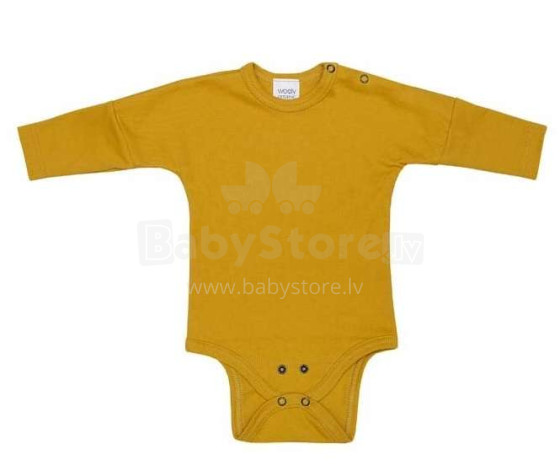 „Wooly Organic Baby Art“. 63725 Auksinės geltonos spalvos organinis kūdikių bodis (56–74 cm)