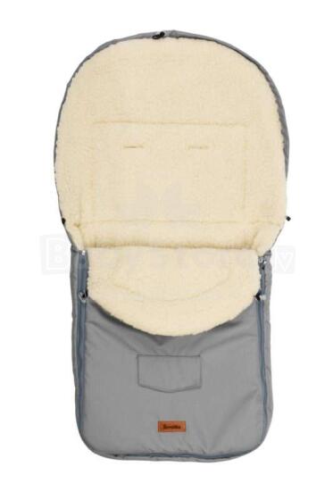 Sensillo Classic Romper Bag Art.824 Light Grey /Wool Sleeping bag with natural sheepskin for a stroller