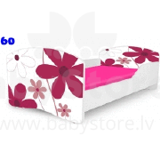 Stilinga „Nobi Flowers“ vaikų lova su čiužiniu 144x74 cm