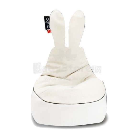 „Qubo Baby Rabbit Eco Leather Art.67024 Pearl White“ sėdmaišis, pūstukai, minkšti pupelių krepšiai, sėdmaišiai