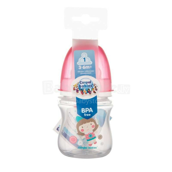 Canpol Babies 35/205 Бутылочка пластик 3-6m+, BPA Free, соска cиликоновая, 120 мл.