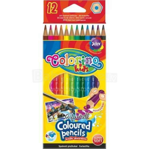 Colorino kids Jumbo Art. 33039 Детские цветные карандаши - упаковка 12 шт. (треугольные, деревянные)