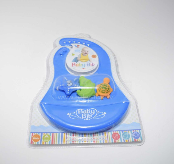 TLC Baby Bib Art.112457 Слюнявчик силиконовый с кармашком и игрушками